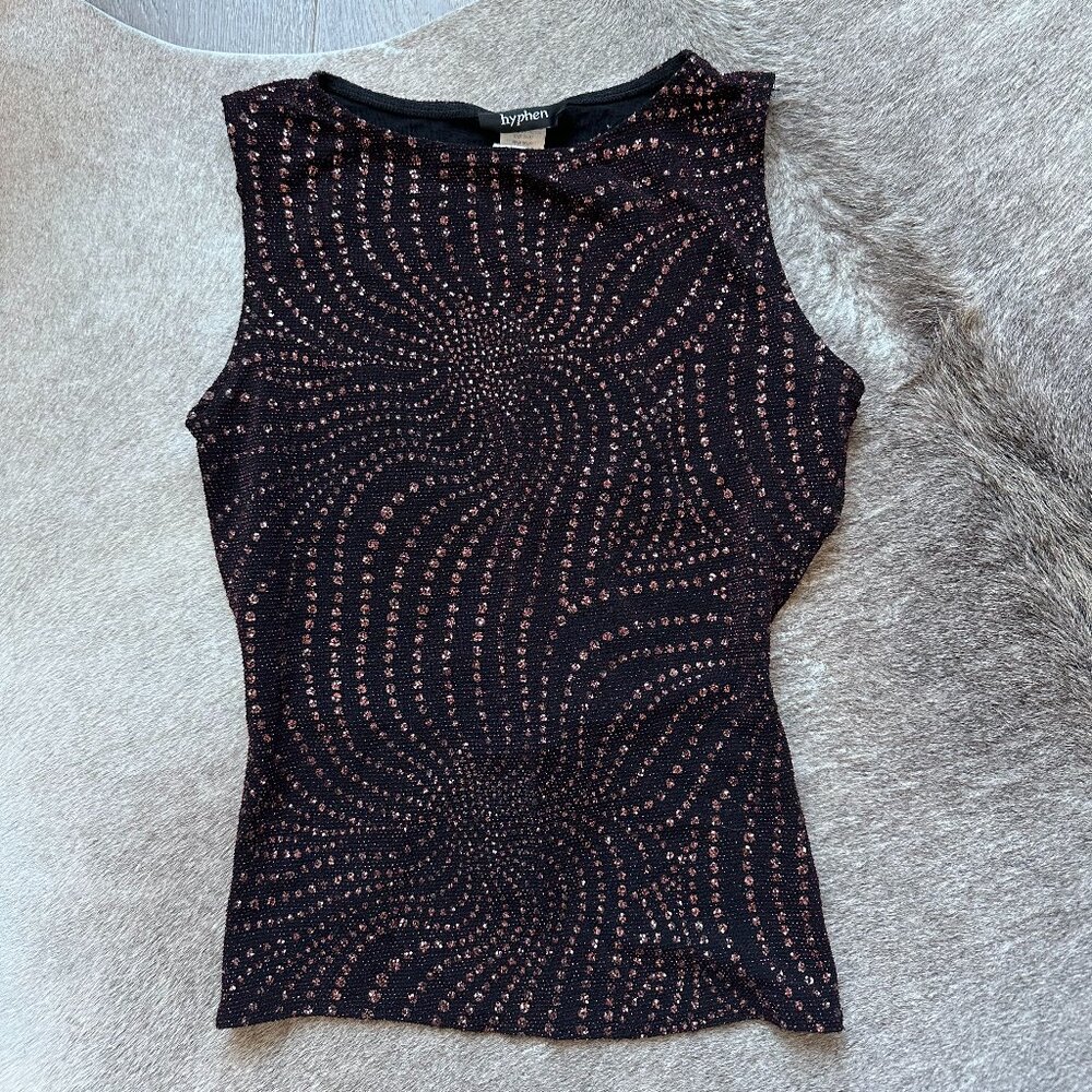 90s High Neck Tank Top Sequin
